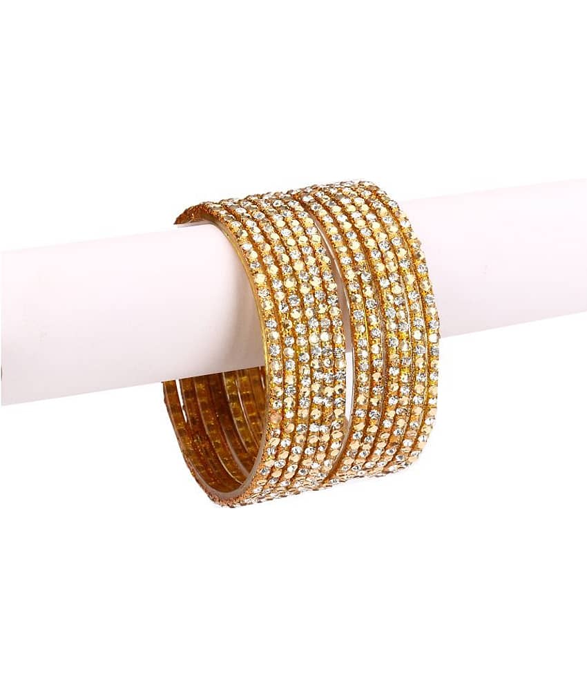 AFAST 12 Golden Glass Bangle Party Set & Crystal With Safety Box-EN_2.6 - Bangles & Bracelets | Buy online on ZillyBuy