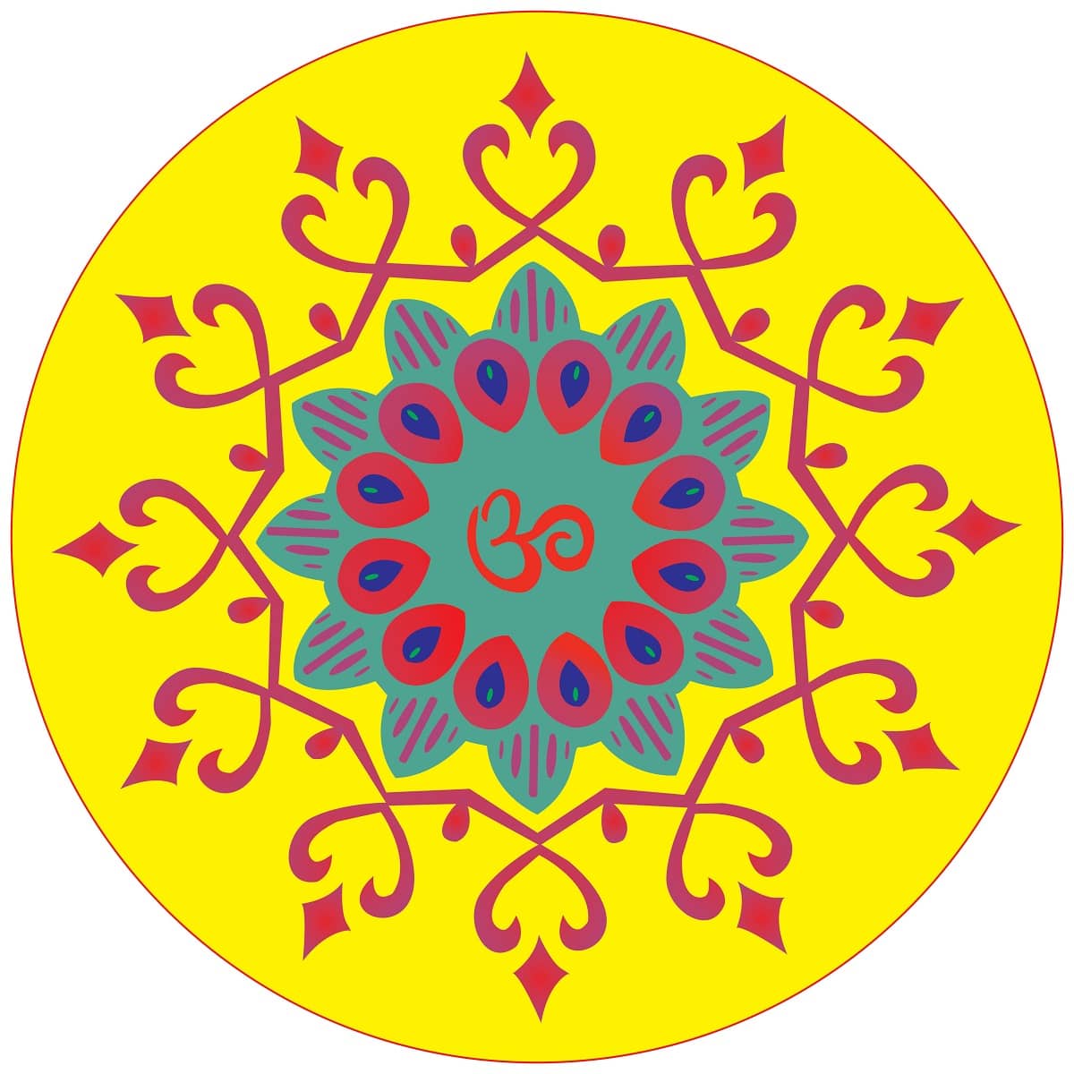 Decor Villa Rangoli Floor Sticker Festive Sticker ( 40 x 40 cms )
