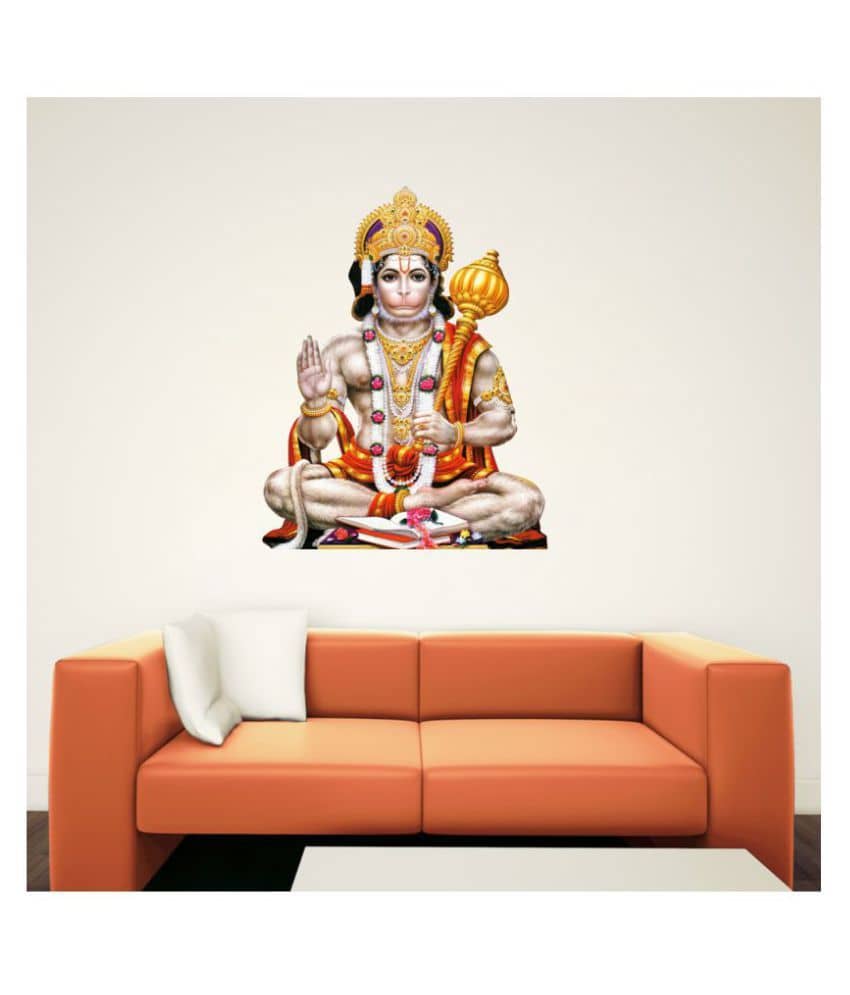 Decor Villa Lord Hanuman Religious & Inspirational Sticker ( 49 x 58 cms )
