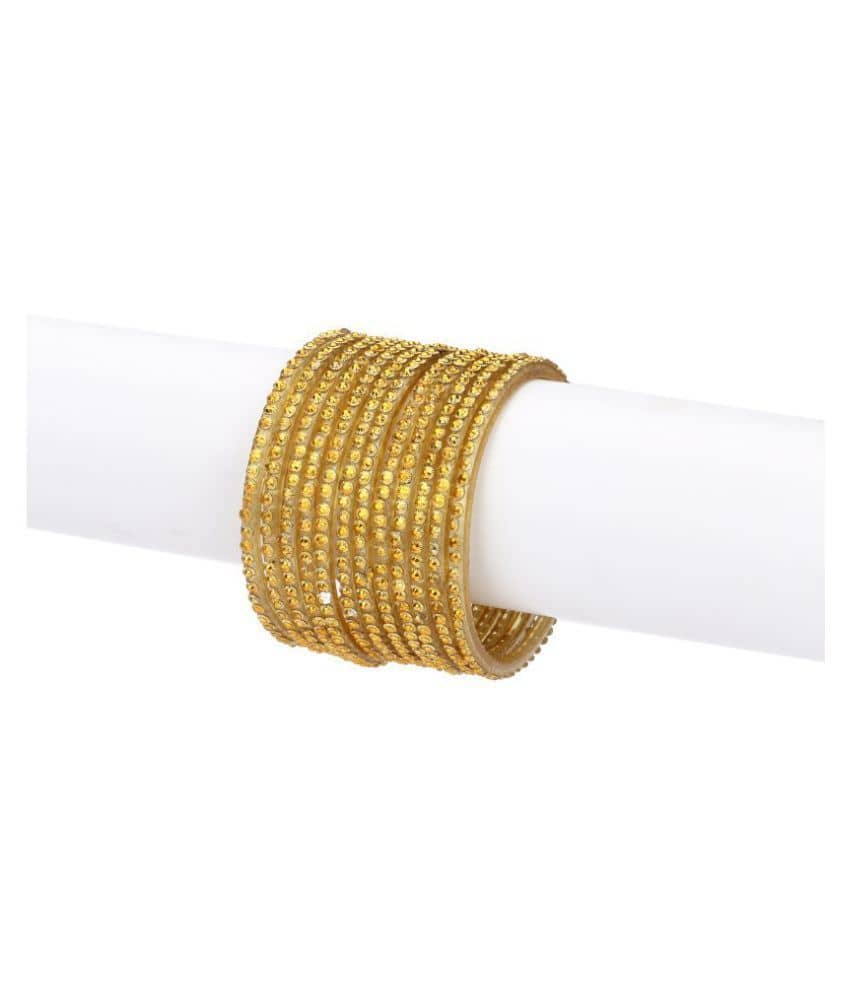 Designer Colorful Collection Yellow 12 Fashion Bangle Set Ornamented With Exclusive Beads-GW1 - Bangles & Bracelets | Buy online on ZillyBuy