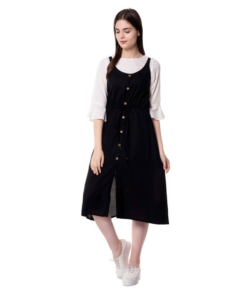 GOD BLESS Black Rayon Double Layered Kurti - Kurtis, Tunics | Buy online on ZillyBuy