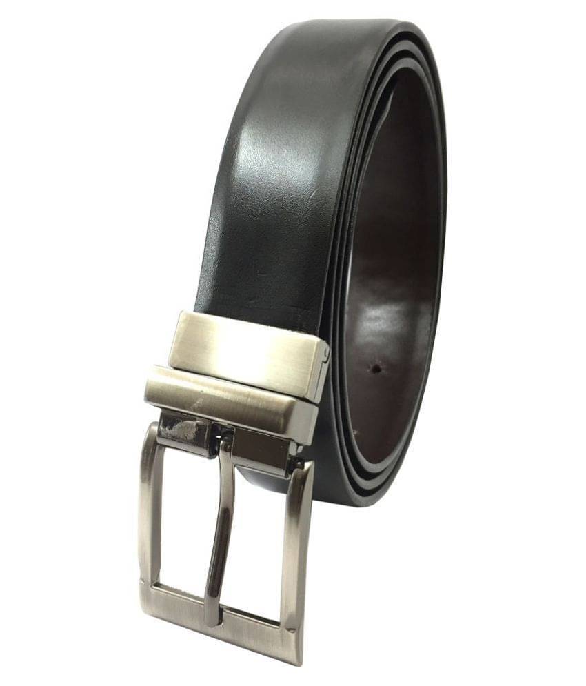     			SAGIR ITALIAN LEATHER - Black Faux Leather Men's Belts Wallets Set ( Pack of 1 )
