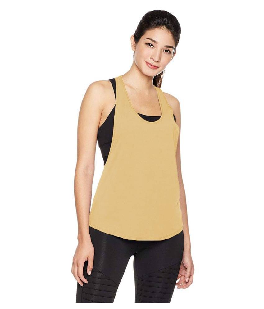 THE BLAZZE Cotton Tank Tops - Beige     			THE BLAZZE Cotton Tank Tops - Beige