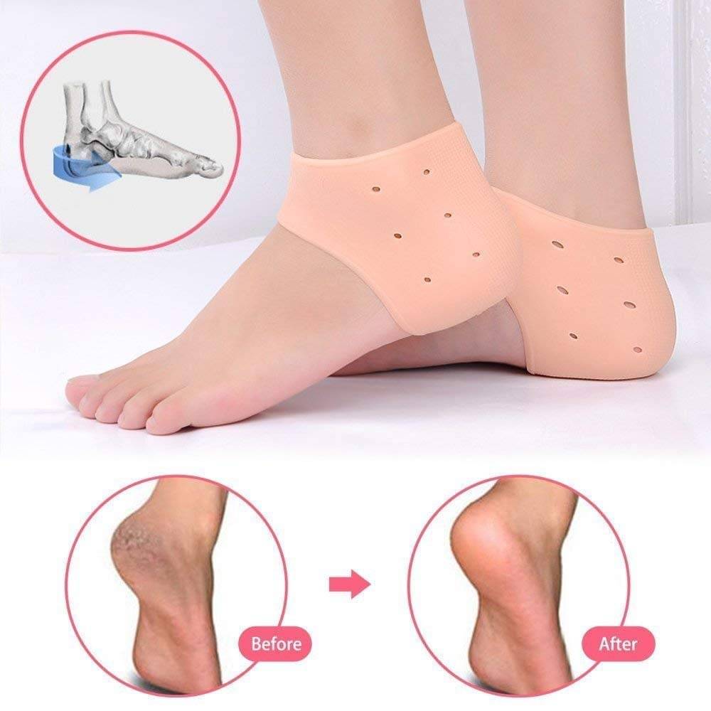     			dream value Heel Pain Relief Socks Silicone Crack Heels 2 pair Pack Of 2