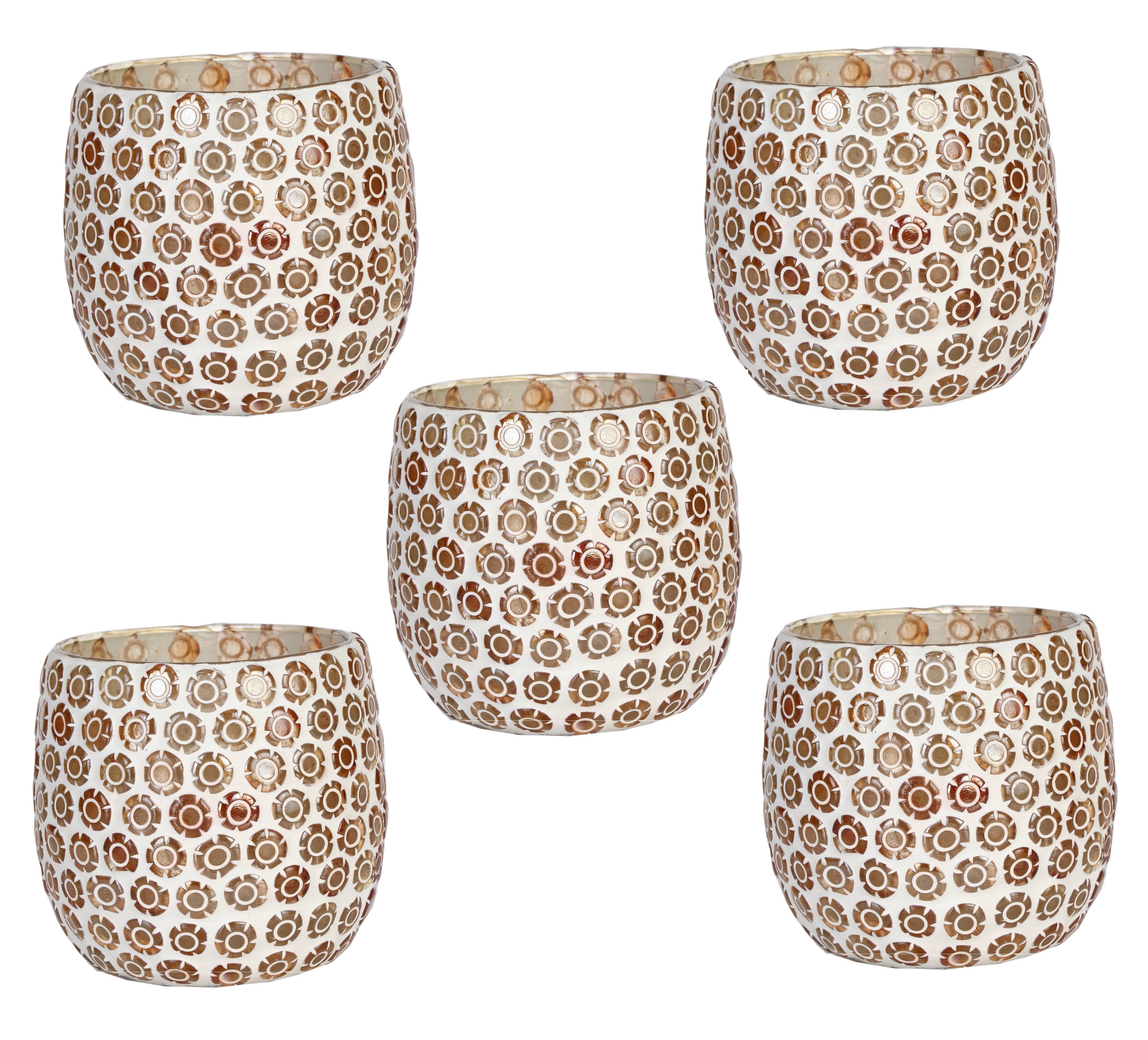 AFAST Multicolour Table Top Glass Tea Light Holder - Pack of 5 AFAST Multicolour Table Top Glass Tea Light Holder - Pack of 5