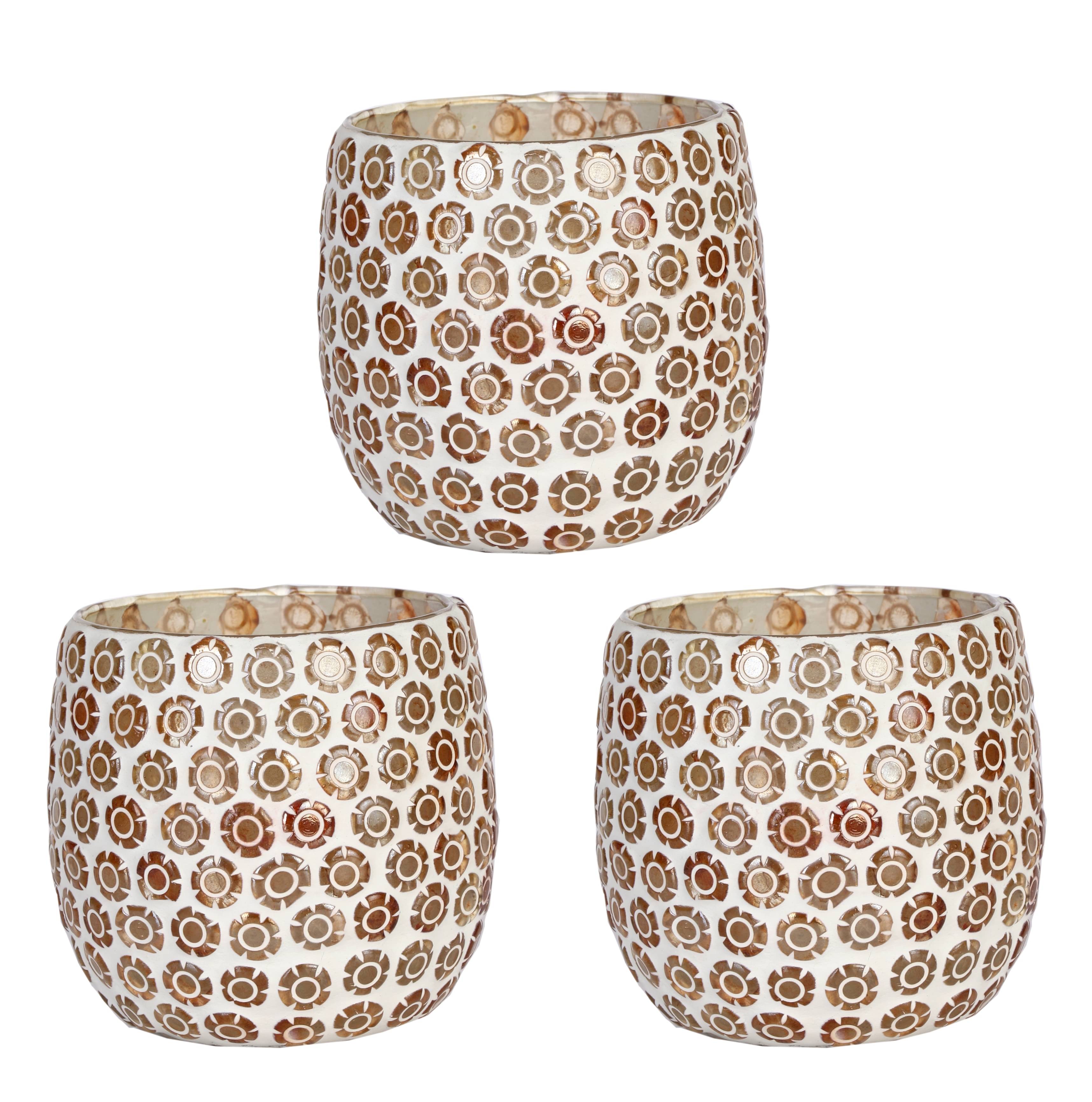     			AFAST Multicolour Table Top Glass Tea Light Holder - Pack of 3
