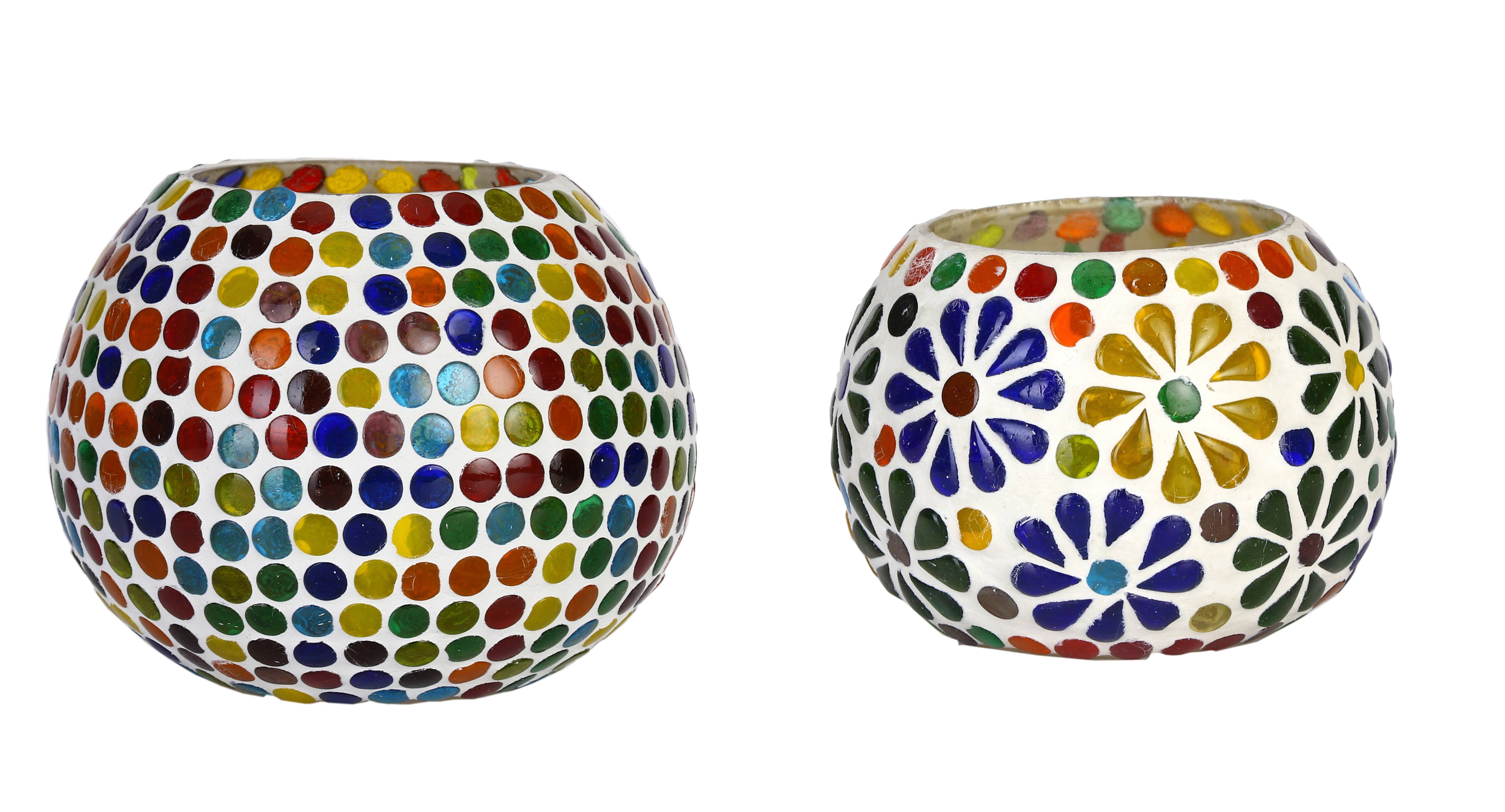     			AFAST Multicolour Table Top Glass Tea Light Holder - Pack of 2