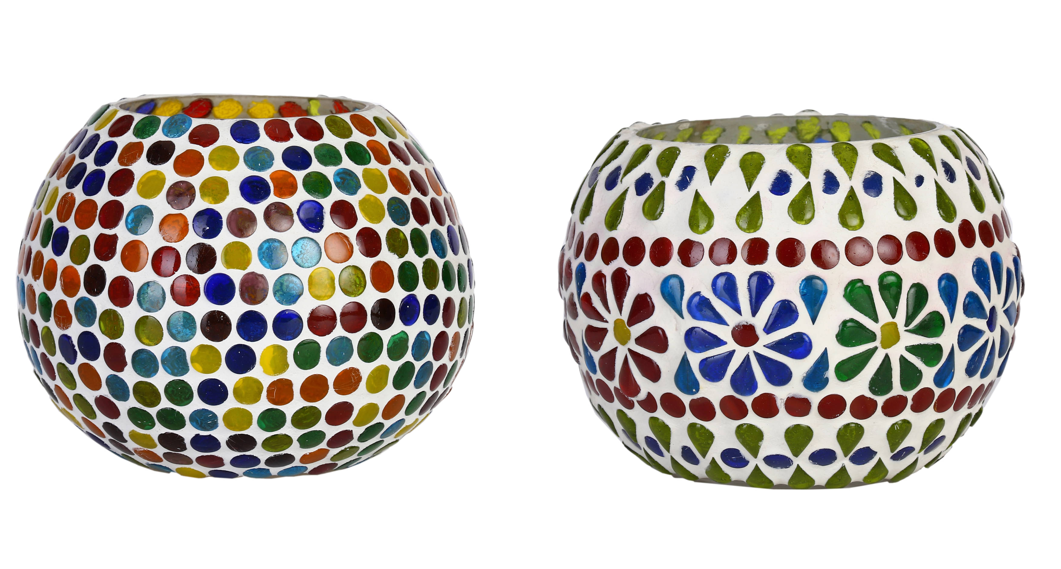 AFAST Multicolour Table Top Glass Tea Light Holder - Pack of 2 AFAST Multicolour Table Top Glass Tea Light Holder - Pack of 2