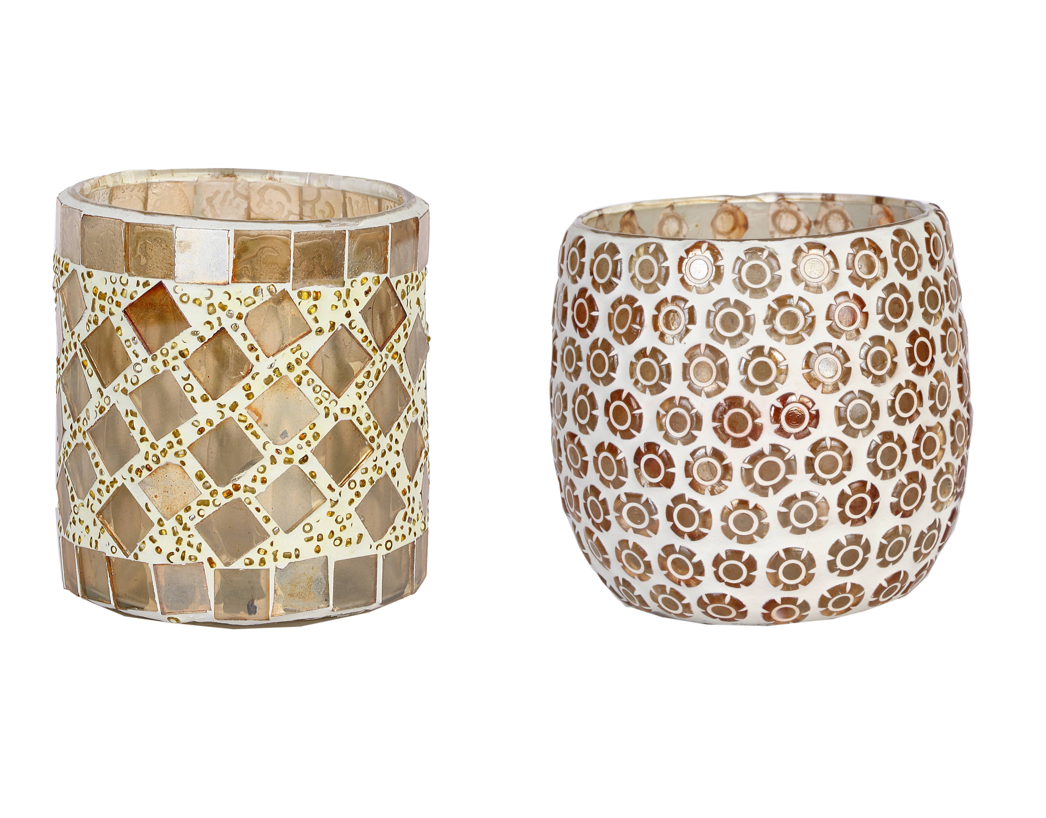     			AFAST Multicolour Table Top Glass Tea Light Holder - Pack of 2