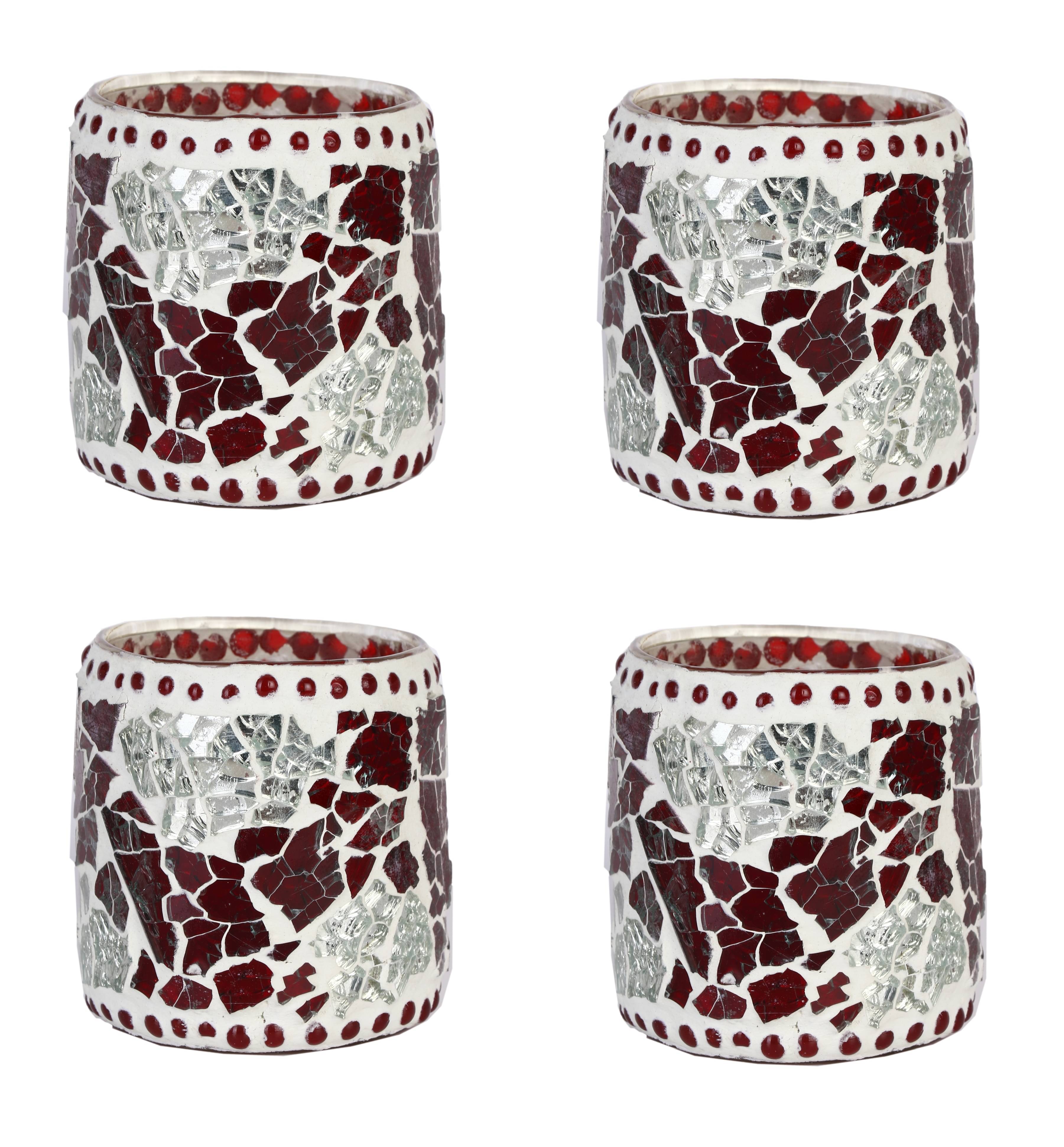     			AFAST Multicolour Table Top Glass Tea Light Holder - Pack of 4