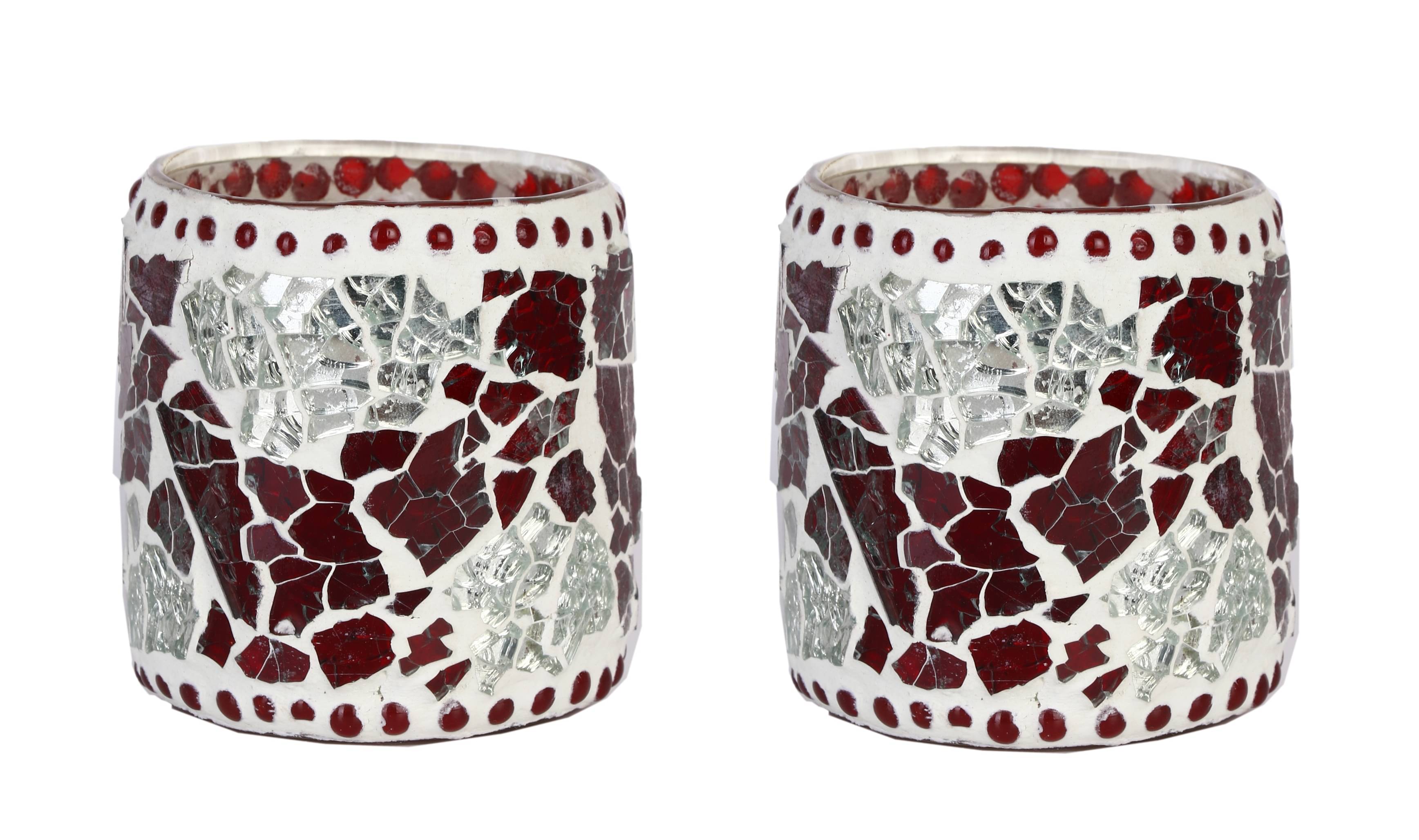 AFAST Multicolour Table Top Glass Tea Light Holder - Pack of 2 AFAST Multicolour Table Top Glass Tea Light Holder - Pack of 2