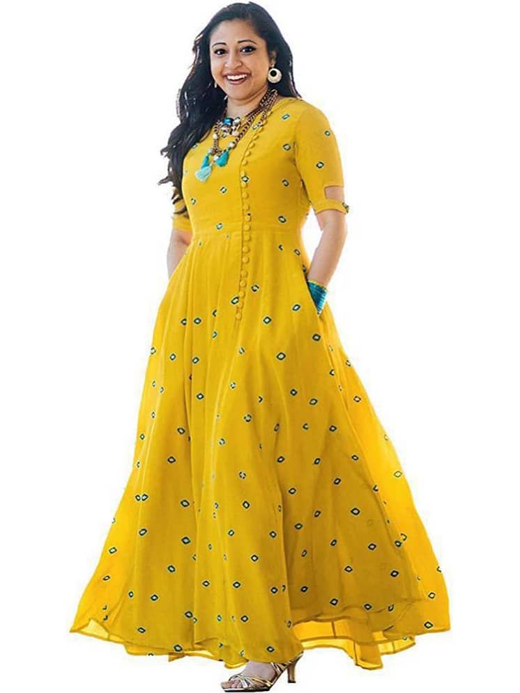 ELTHIA Yellow Cotton Women's Straight Kurti Pack of