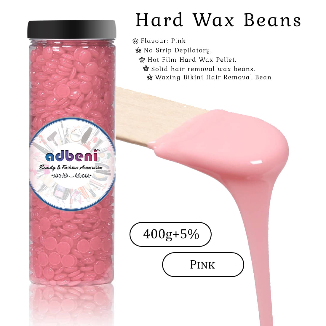 Adbeni Pellet Hot Wax For Hair Removal Hot Wax Pink 400 g Adbeni Pellet Hot Wax For Hair Removal Hot Wax Pink 400 g