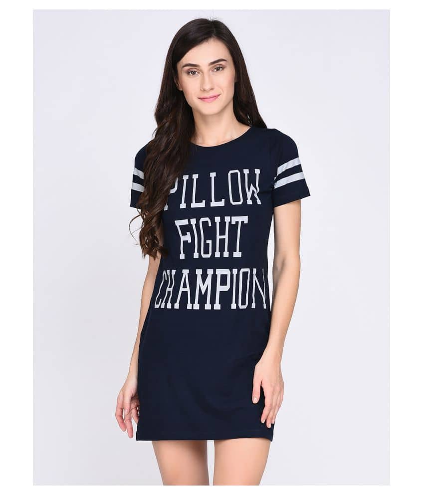 Rigo Cotton Night Dress - Navy - Nightwear & Loungewear | Buy online on ZillyBuy