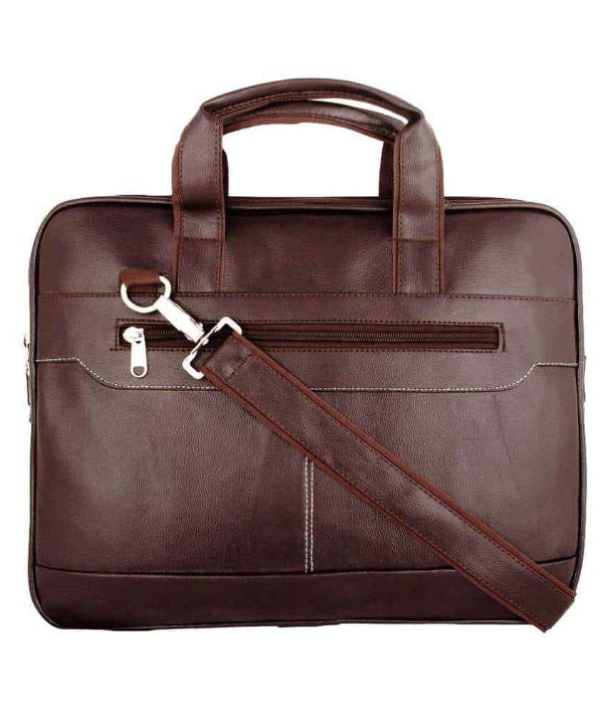 Venue Brown P.U Leather Office Laptop Bag With String 15 Inch/Side Bag Cross Bag Men Man Side Bag Gents Bag Men Side Bag One Side Bag Men Carry Bag Men