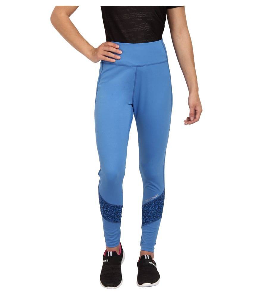     			OFF LIMITS Blue Polyester Solid Tights