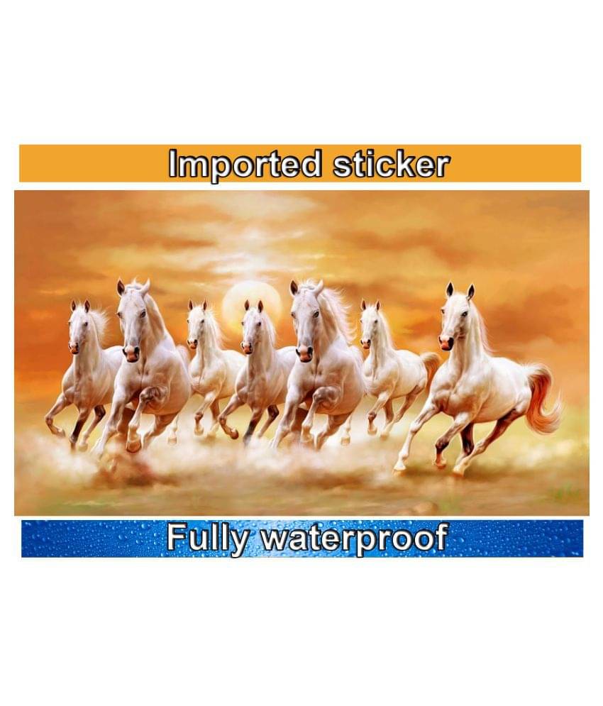 American Noti vastu 7 lucky horse water proof Vinyl Photo Wall Poster Without Frame American Noti vastu 7 lucky horse water proof Vinyl Photo Wall Poster Without Frame