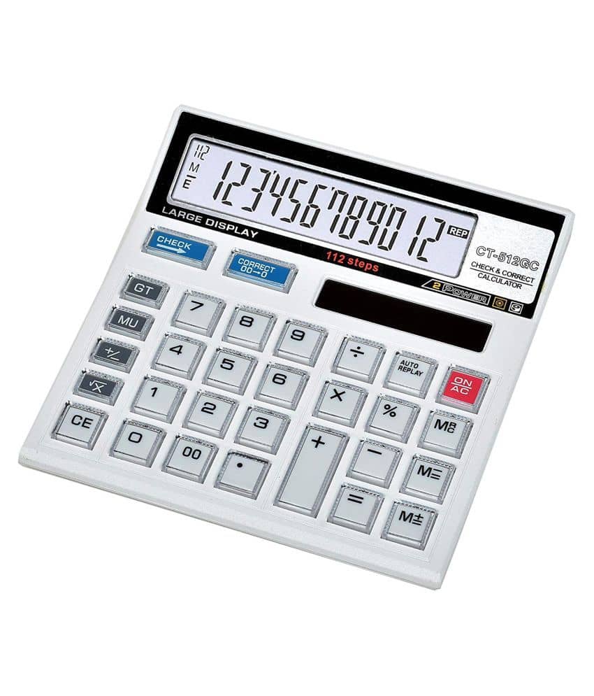 Cltllzen Financial and Business Office Calculator with Large LCD Display and Acrylic Protected Mirror Buttons(White)-512GC