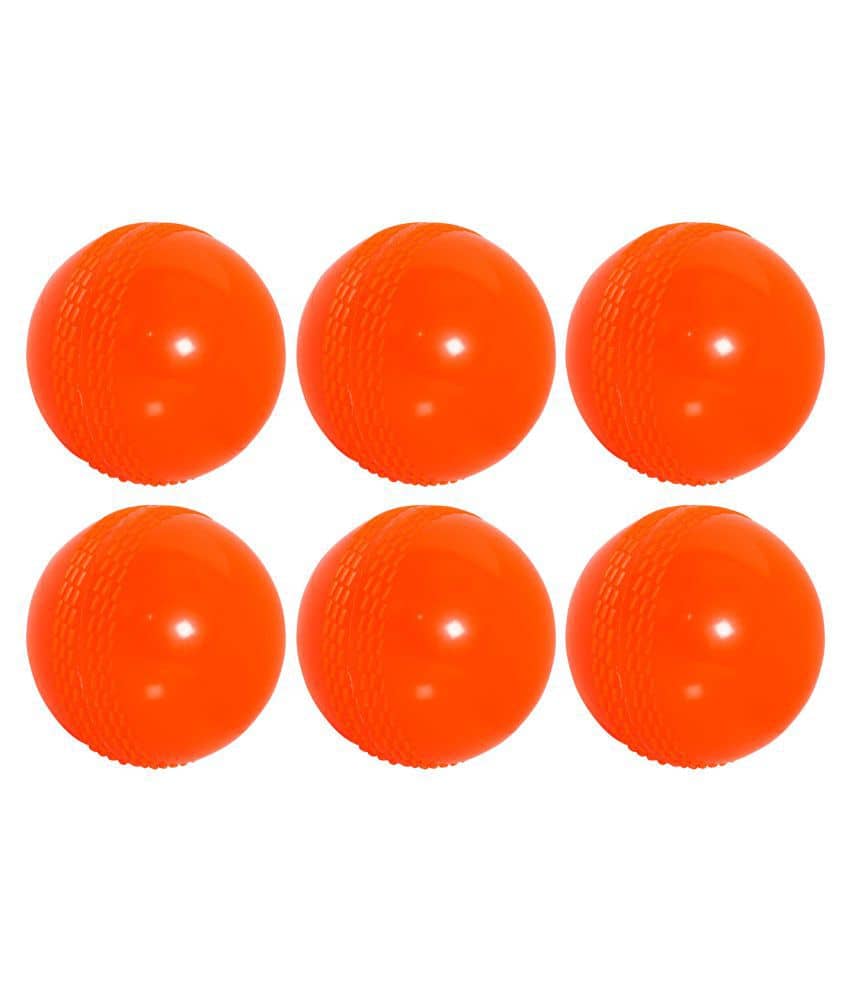 SAS SPORTS Cricket Practice Wind Ball (Set of 6) Made of Quality Plastic, 90 GMS, 7.5 cms Dia Color Orange - Sports and Fitness Equipment | Buy online on ZillyBuy