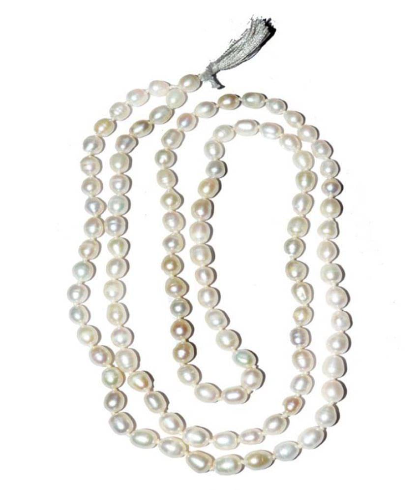     			White Moti Mala