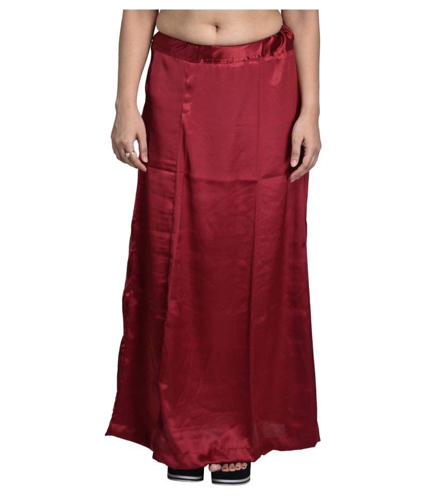     			DUI KONNA Maroon Satin Petticoat