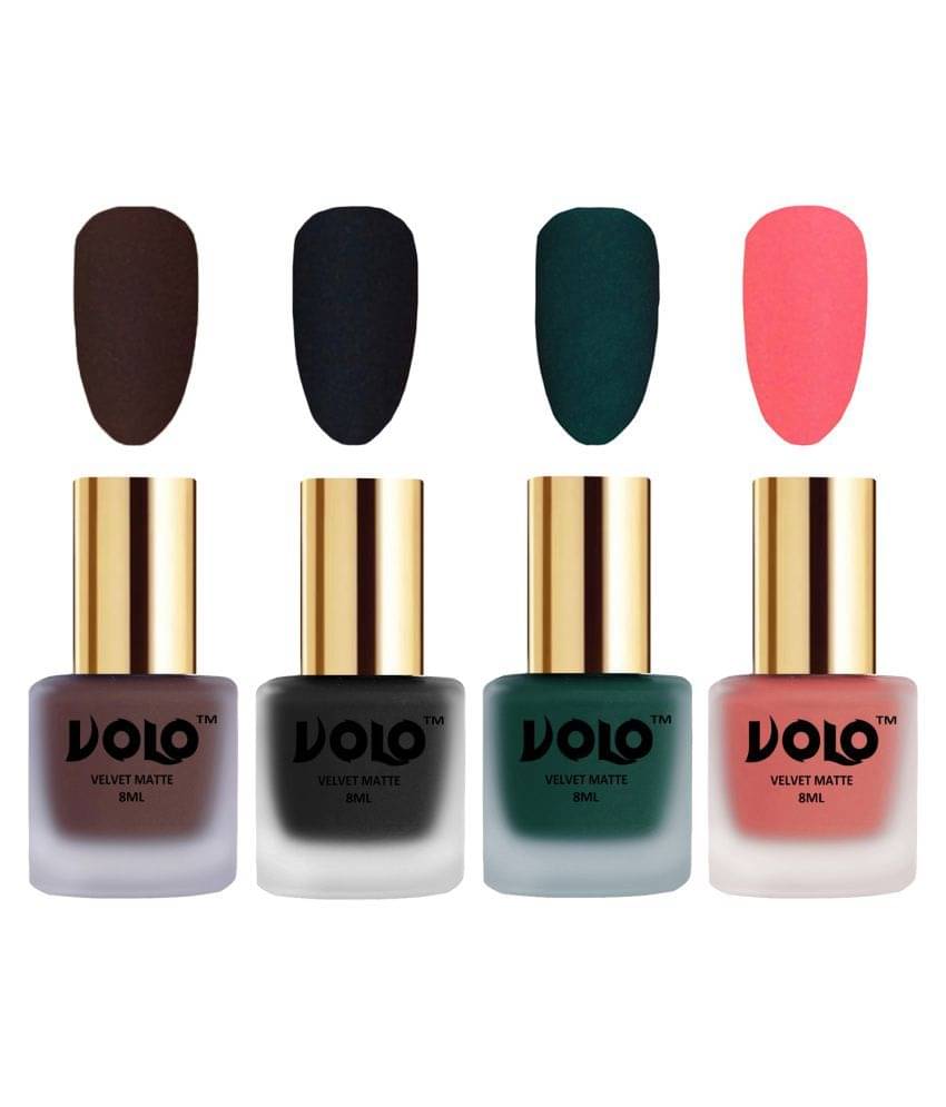     			VOLO Velvet Dull Matte Posh Shades Nail Polish Multi Pack of 4 32 mL