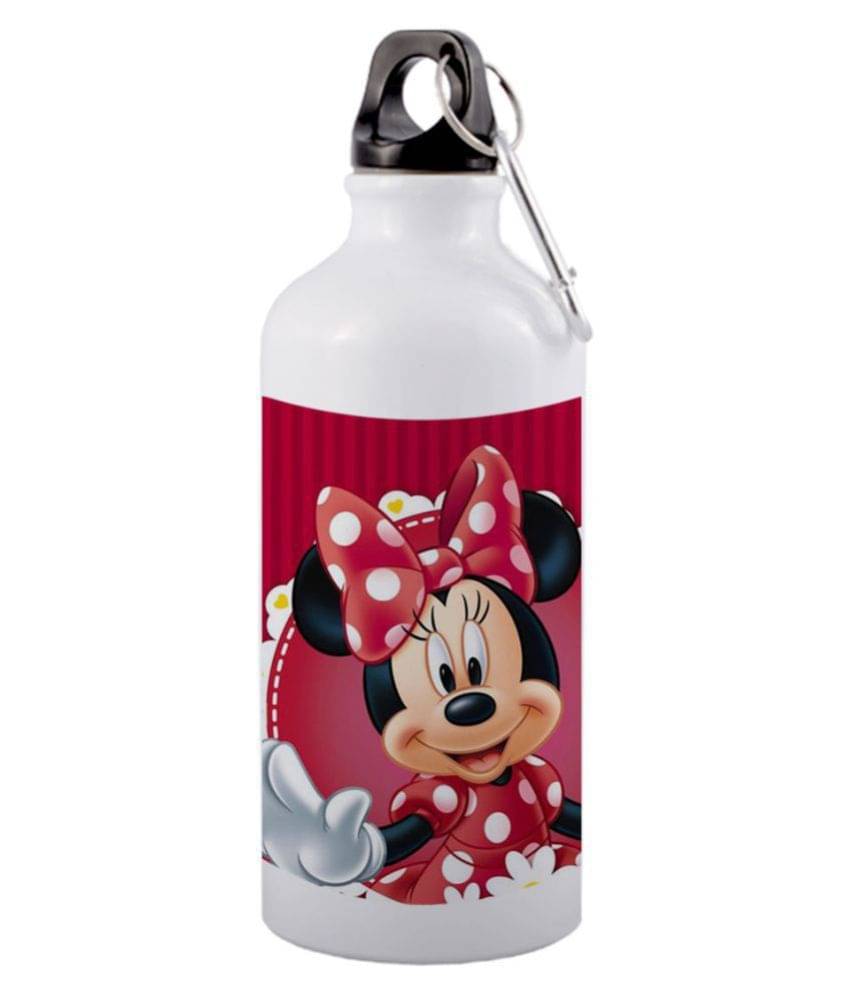 COLOR YARD best cute pinky girls cartoons design printed on White 600 mL Aluminum Water Bottle set of 1 COLOR YARD best cute pinky girls cartoons design printed on White 600 mL Aluminum Water Bottle set of 1