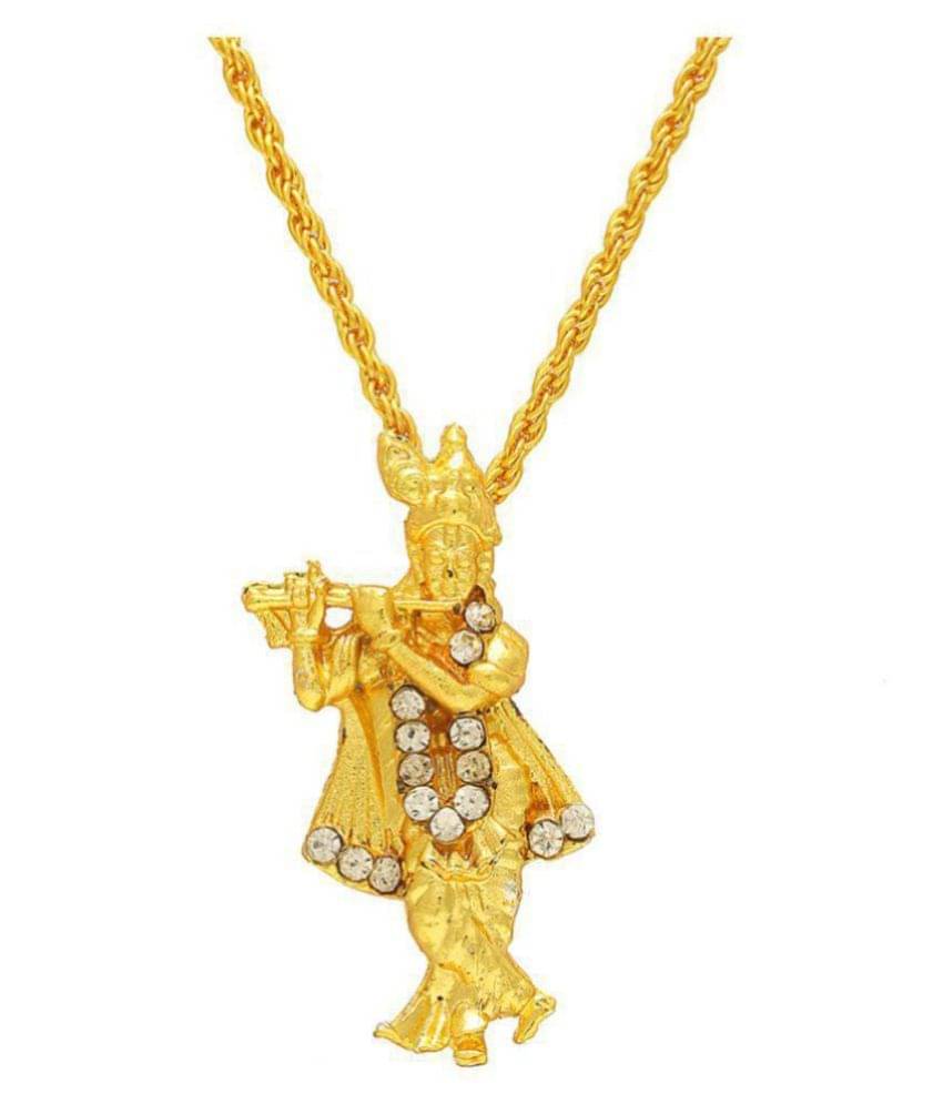 NIKI ART Lord Krishna Religious God Pendant with Chain, Locket Necklace Templ NIKI ART Lord Krishna Religious God Pendant with Chain, Locket Necklace Templ