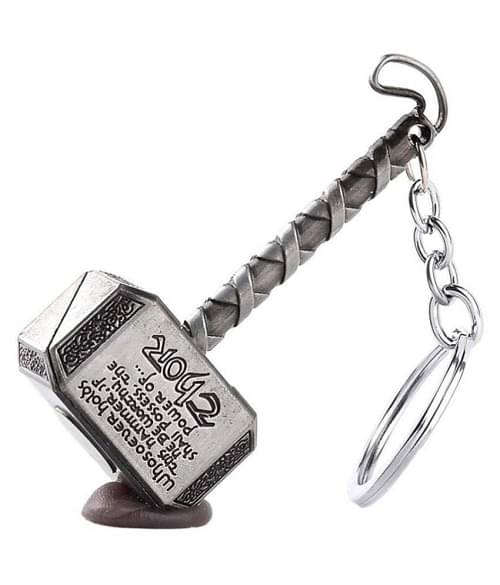     			GRD Enterprises Thor SIlver Metal Hammer Key Chain for Men
