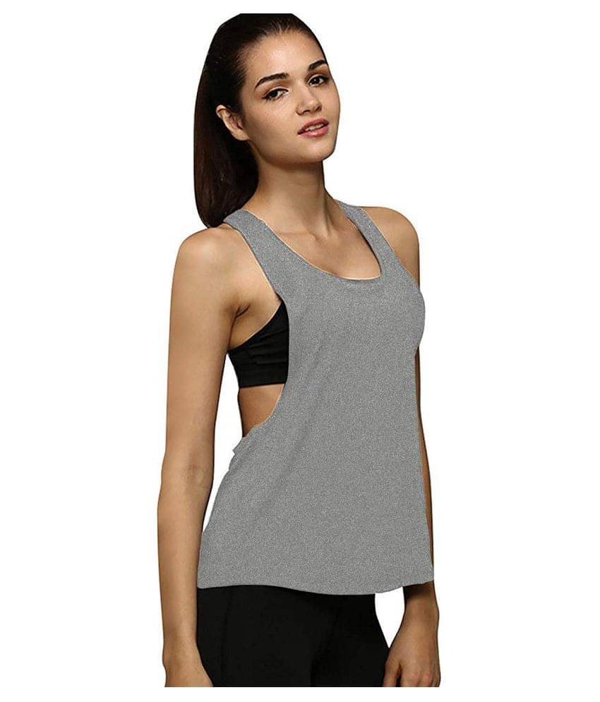 THE BLAZZE Cotton Tank Tops - Grey     			THE BLAZZE Cotton Tank Tops - Grey