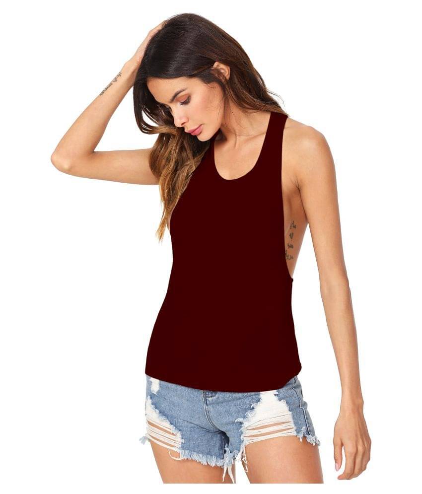     			THE BLAZZE Cotton Tank Tops - Maroon