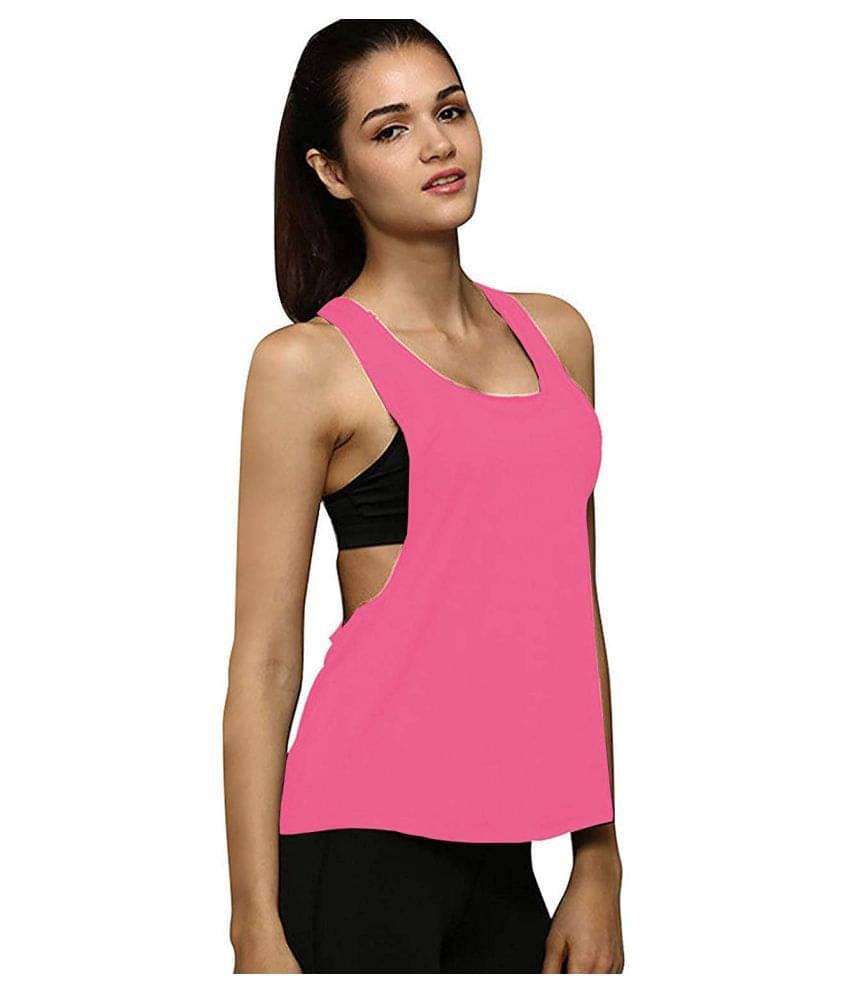 THE BLAZZE Cotton Tank Tops - Pink     			THE BLAZZE Cotton Tank Tops - Pink