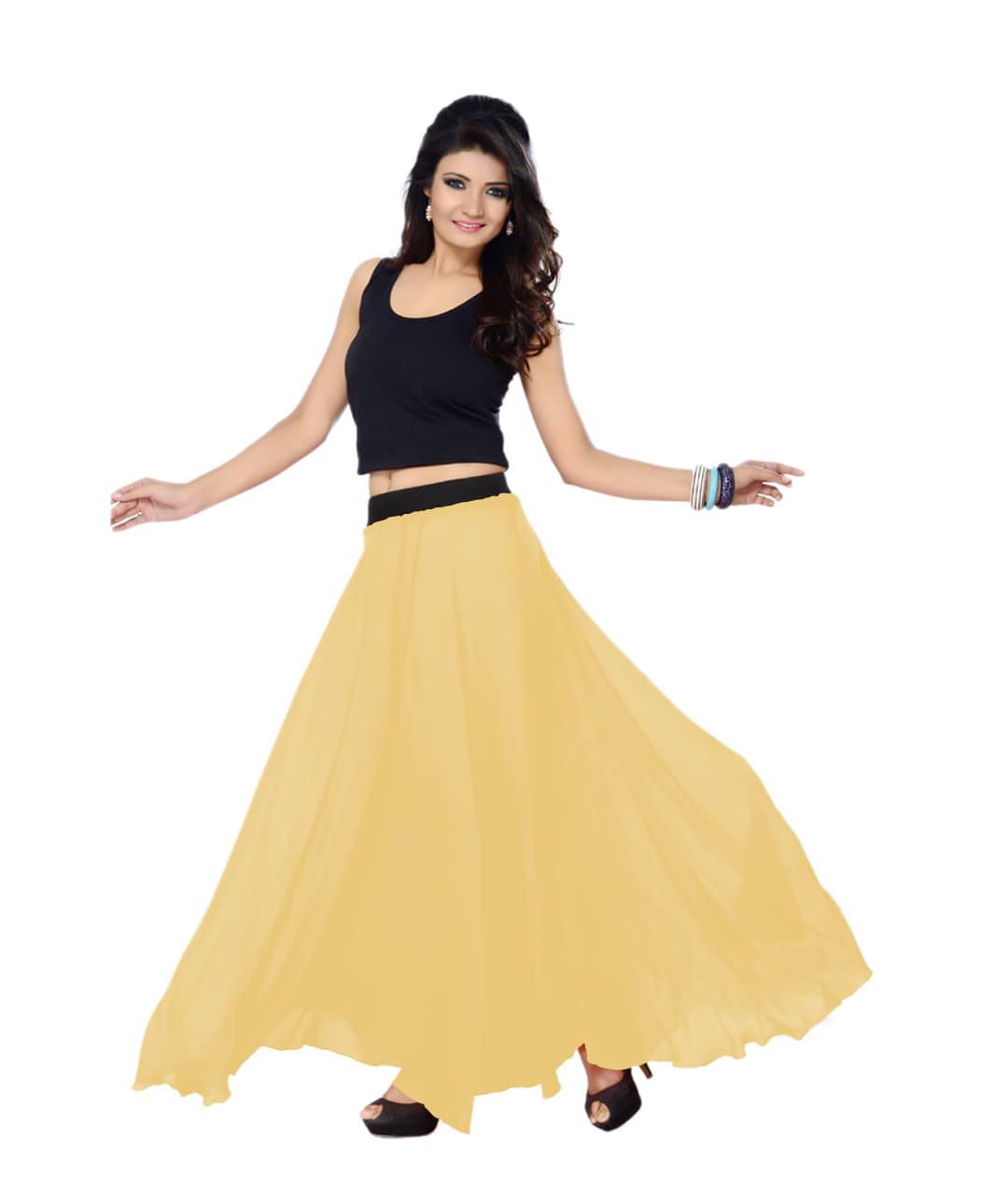 Sttoffa Georgette A-Line Skirt - Brown Sttoffa Georgette A-Line Skirt - Brown