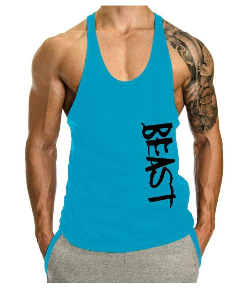 THE BLAZZE Turquoise Sleeveless Vests Single     			THE BLAZZE Turquoise Sleeveless Vests Single