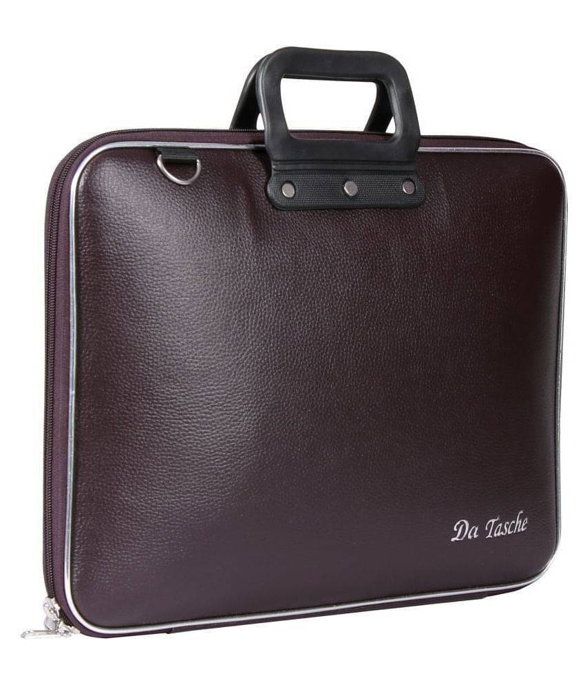 Da Tasche SLV BRN SLV Brown P.U. Office Bag     			Da Tasche SLV BRN SLV Brown P.U. Office Bag
