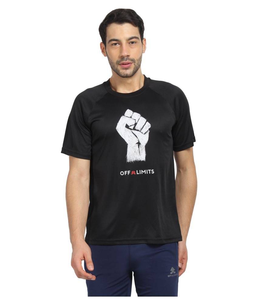     			OFF LIMITS Pack of 1 Polyester Regular Fit Men's T-Shirt ( Black )