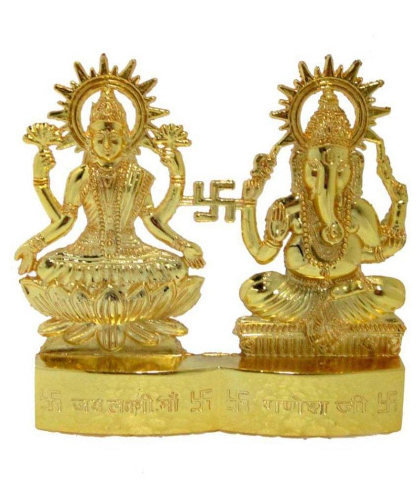 NITIN COLLECTION Laxmi Ganesh Brass Idol Show Piece- Pack of 1 NITIN COLLECTION Laxmi Ganesh Brass Idol Show Piece- Pack of 1