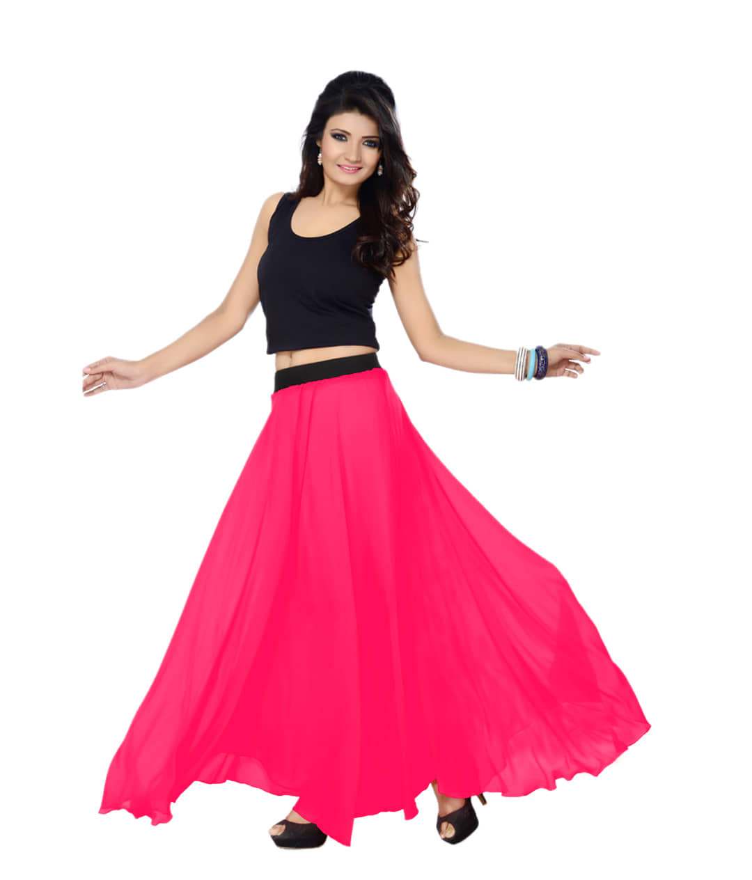 Sttoffa Georgette A-Line Skirt - Pink