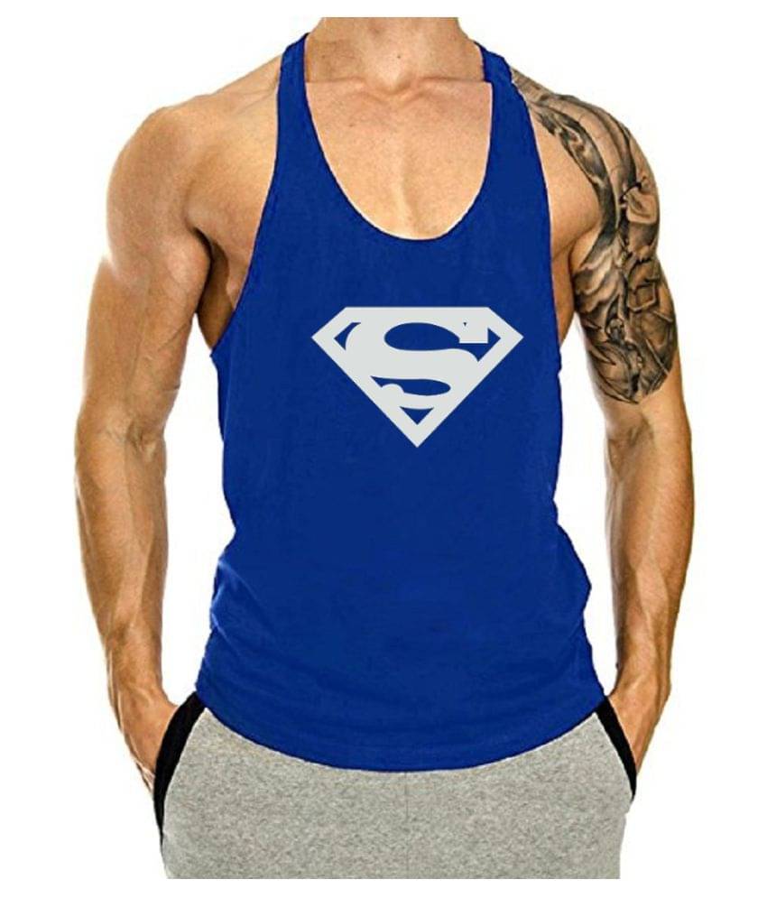 THE BLAZZE Blue Sleeveless Vests Single     			THE BLAZZE Blue Sleeveless Vests Single