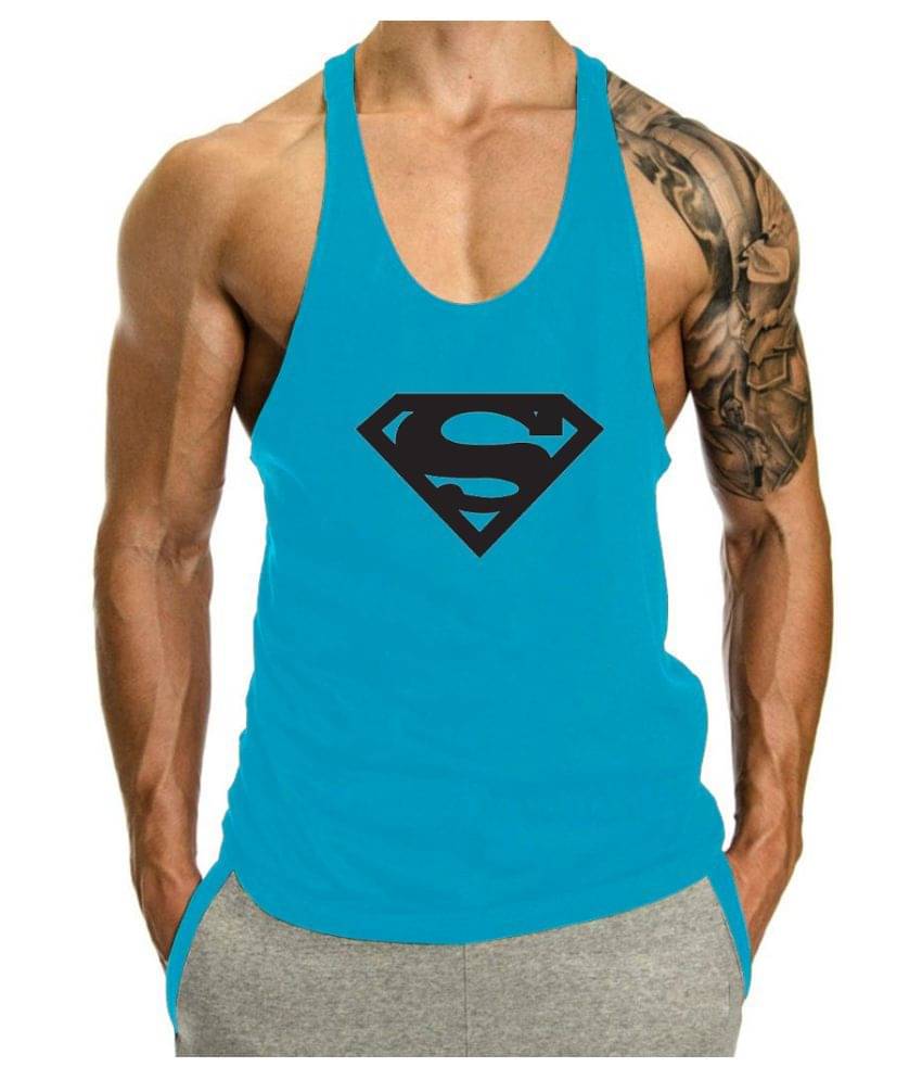 THE BLAZZE Turquoise Sleeveless Vests Single     			THE BLAZZE Turquoise Sleeveless Vests Single