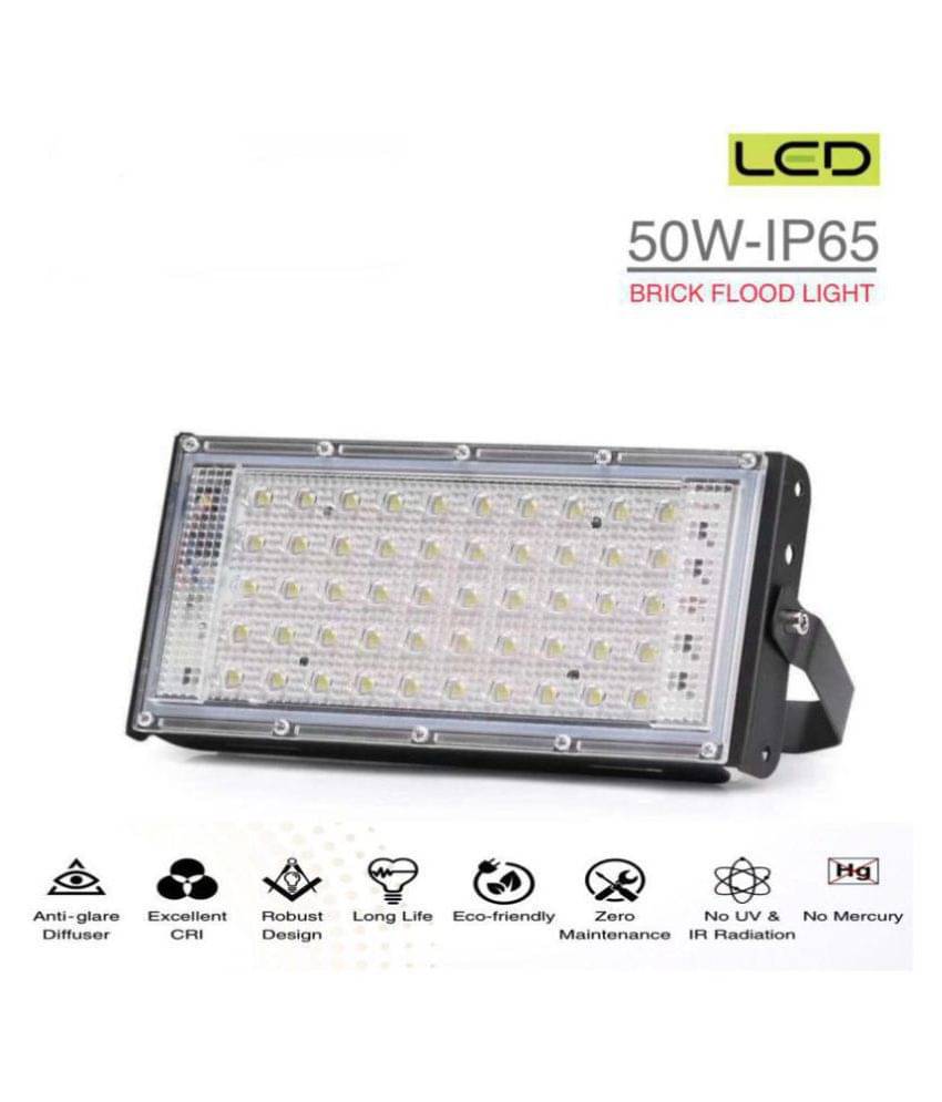 Indo home 50 Watts IP 65 Flood Light Cool Day Light - Pack of 1 Indo home 50 Watts IP 65 Flood Light Cool Day Light - Pack of 1