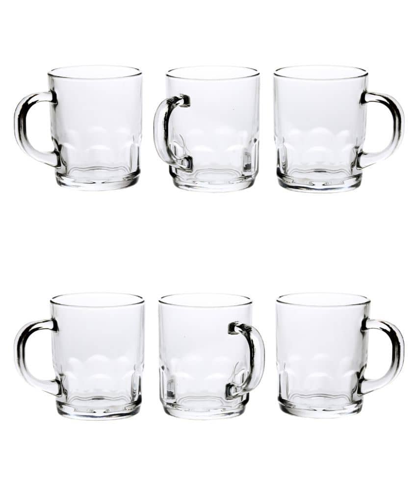 Somil Glass Tea Cup, Transparent, Pack Of 6, 180 ml