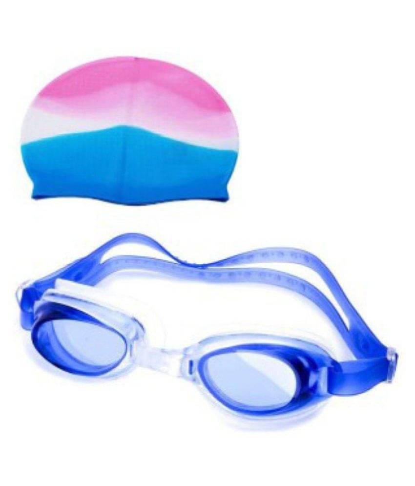 Emm Emm 2 in 1 Kids Swimming Accessories Combo of Silicone Cap & Goggles Emm Emm 2 in 1 Kids Swimming Accessories Combo of Silicone Cap & Goggles