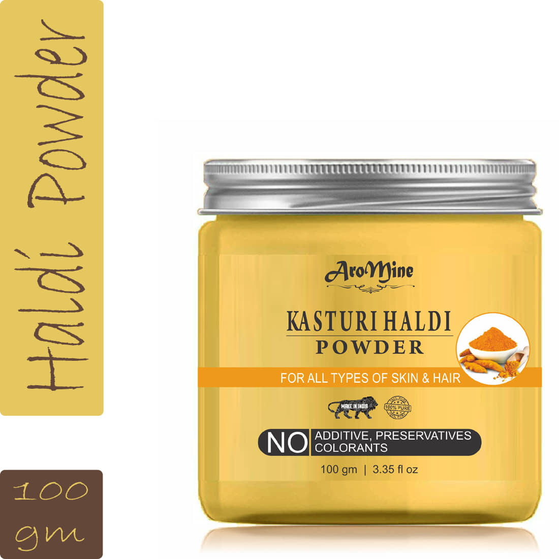 Aromine 100% Pure Kasturi Turmeric (Haldi) Powder Face Pack (Pack of 2)-100 gm Each
