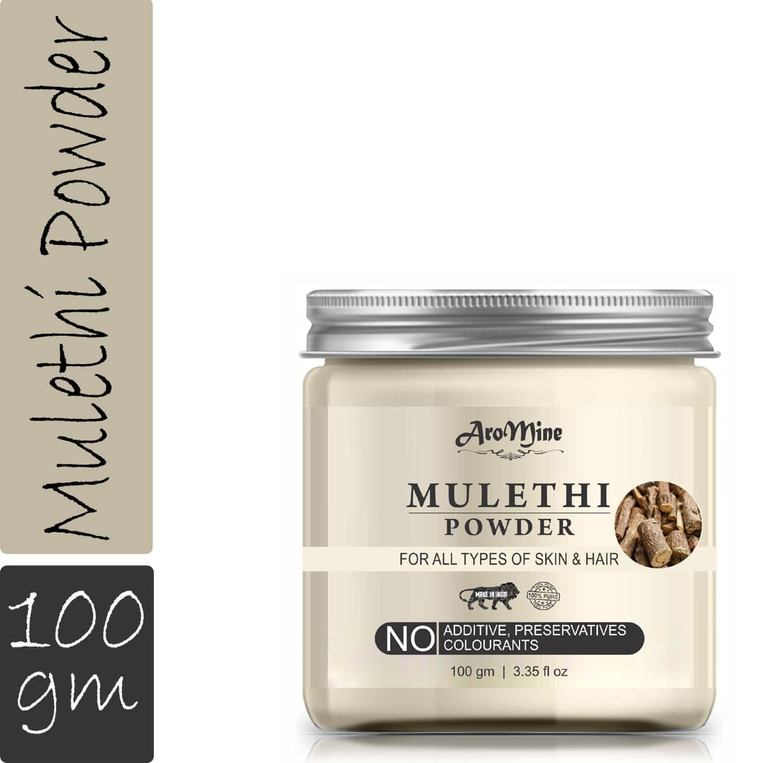 Aromine 100% Pure Mulethi( Licorice) Powder For Skin, Hair Face Pack 100 gm Aromine 100% Pure Mulethi( Licorice) Powder For Skin, Hair Face Pack 100 gm
