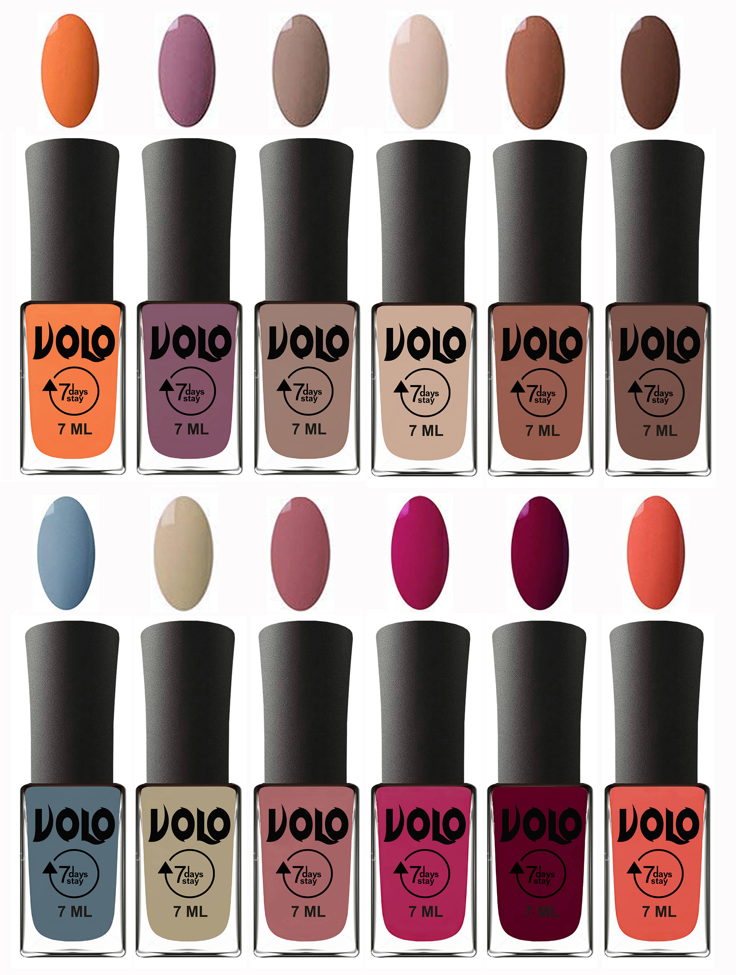VOLO No Chipping-No Fading Long Lasting Nail Polish Set Of 12 Multi Glossy 84 mL VOLO No Chipping-No Fading Long Lasting Nail Polish Set Of 12 Multi Glossy 84 mL