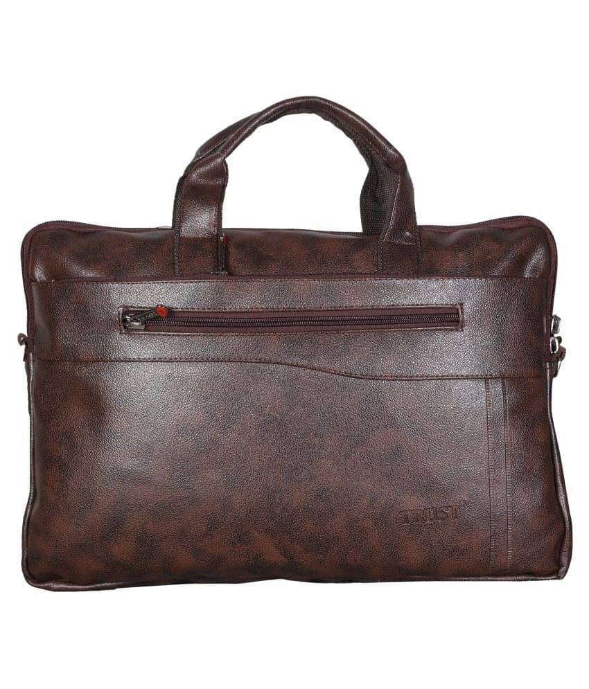     			Trust Brown P.U. Office Messenger Bag