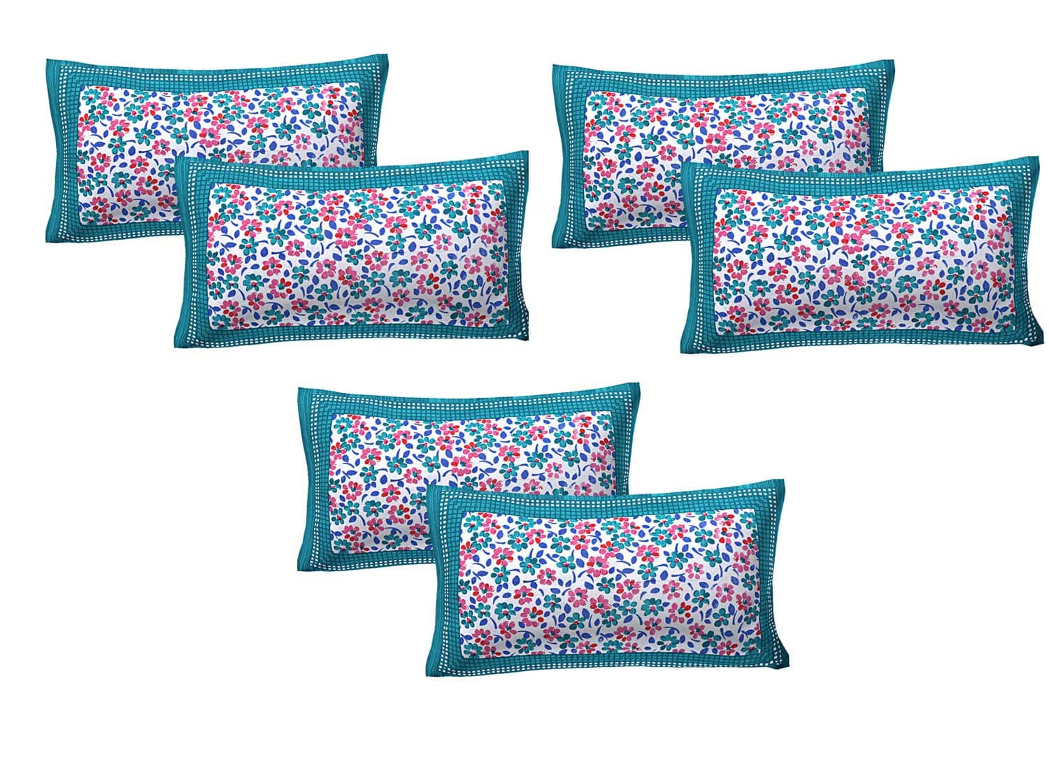 AJ Home Pack of 6 Green Pillow Cover