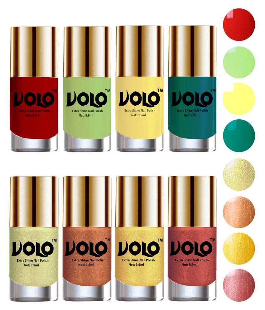 VOLO High-Shine Long Lasting Non Toxic Nail Polish Professional Multi Glossy Pack of 8 79 mL VOLO High-Shine Long Lasting Non Toxic Nail Polish Professional Multi Glossy Pack of 8 79 mL