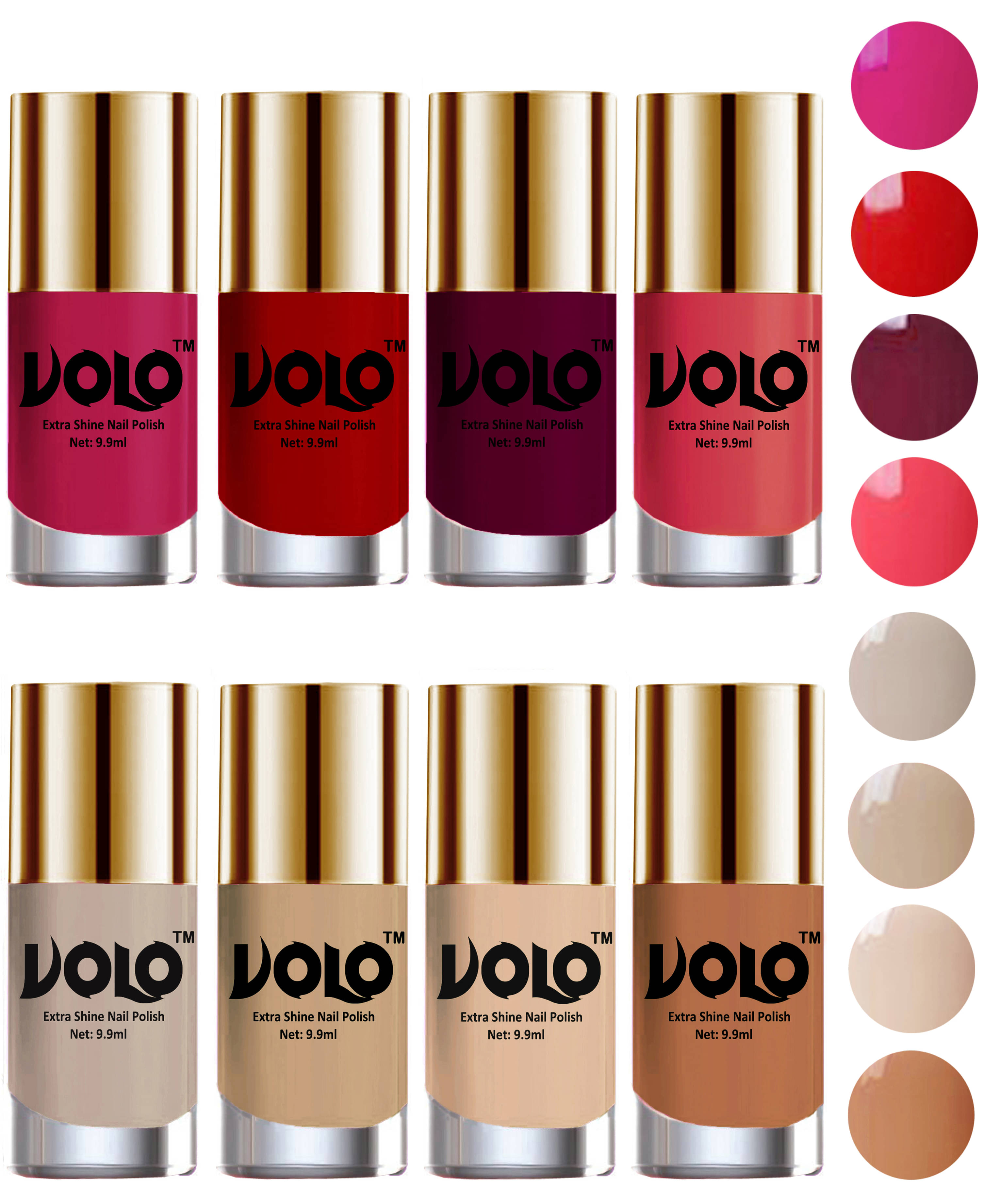 VOLO High-Shine Long Lasting Non Toxic Nail Polish Professional Multi Glossy Pack of 8 79 mL VOLO High-Shine Long Lasting Non Toxic Nail Polish Professional Multi Glossy Pack of 8 79 mL
